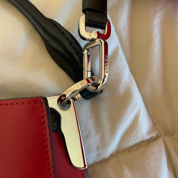 Prada Small Leather Margit Bag Red/Black - Picture 11 of 15